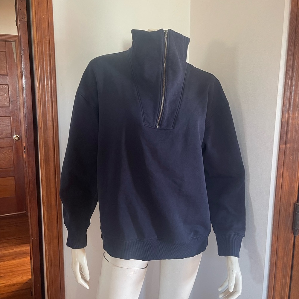 UNISEX - HUDSOH NORTH Navy Fleece Quarter-Zip Pullover